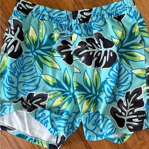 Hurley Blue Tropical Leaf Swim Trunks